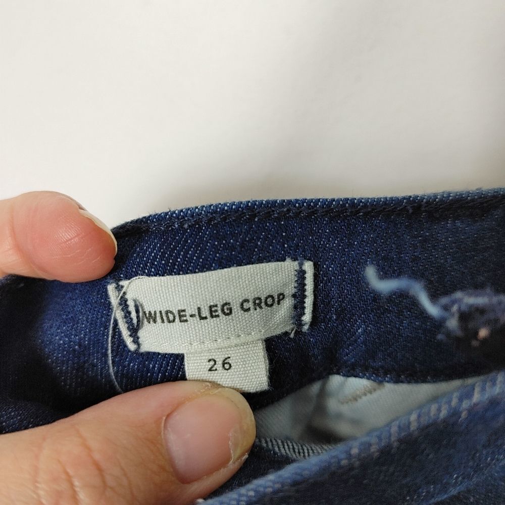 Madewell womens Wide-Leg Crop Jeans: Lace-Up Edition $148 F3533 W26.Waist 13.5" - Picture 8 of 8